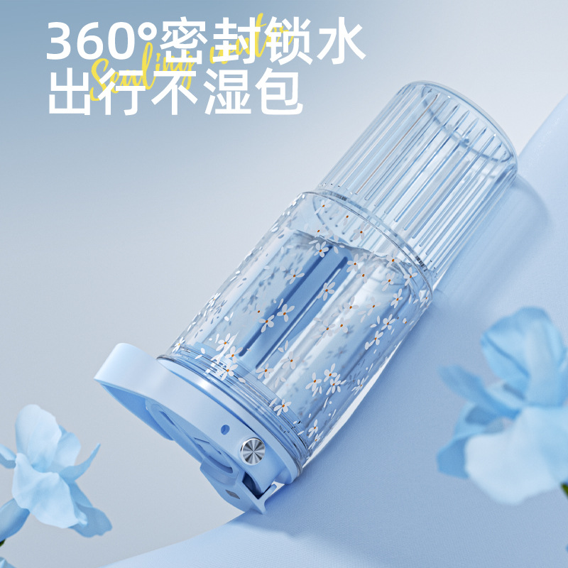 High appearance level, large-capacity floral plastic portable straw water cup, special water cup for students to go to school, summer hand-held water cup Application Scenario