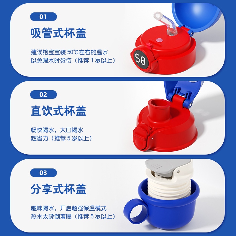 Wholesale of genuine Disney children's insulated cups, 316 stainless steel four-lid cartoon student water bottles, and large-capacity water cups Application Scenario