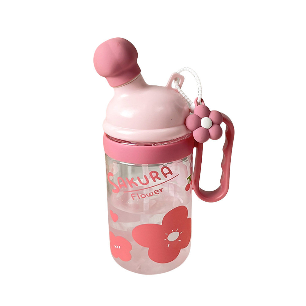 High appearance level summer plastic cup for girls 2024 new portable straw handle for girls large-capacity water cup handle cup Item Picture