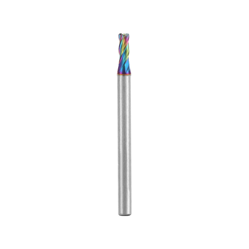 US series round nose cutters, round nose milling cutters for seven-color aluminum, carbide tungsten steel end mills, bull nose R-angle milling cutters Item Picture