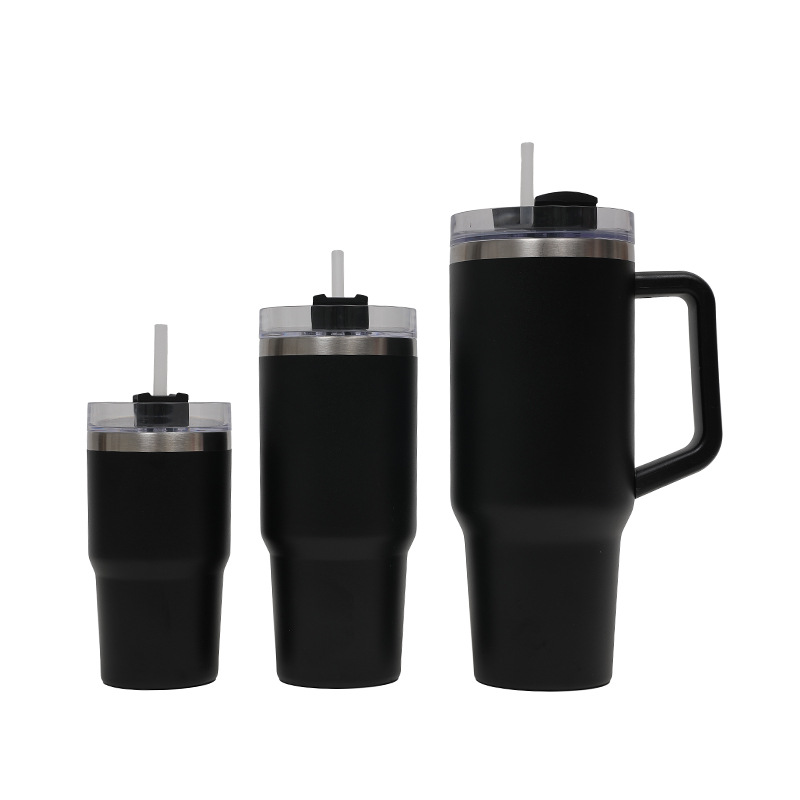 Cross-border bestseller 304 stainless steel Ice King car Cup three-piece set, large-capacity outdoor sports insulated cup details Picture
