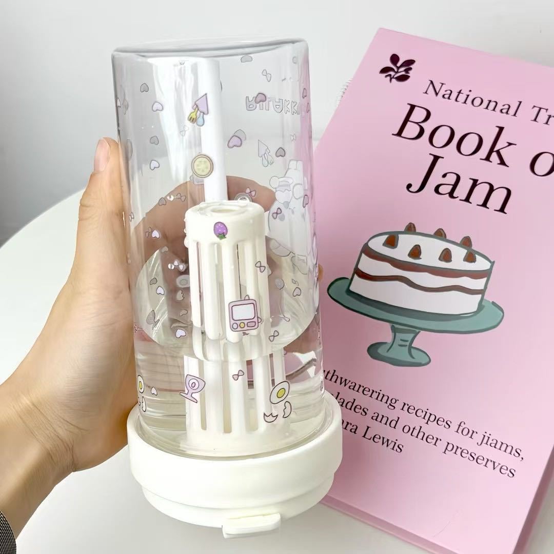 High-temperature resistant, shockproof, simple and sporty water cup, ins high appearance level water cup, cheap with hand-held tea stronomer straw cup Specification drawing