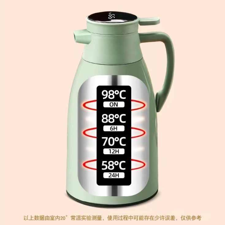 Warm display hot water kettle, coffee pot, thermos flask, household large-capacity thermos flask, thermos flask, dust-proof thermos flask details Picture