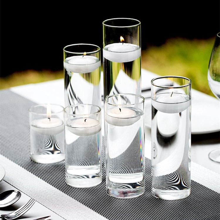 Glass candlestick Valentine's Day romantic candlelight dinner atmosphere Birthday party hotel wedding smokeless floating candle cup details Picture