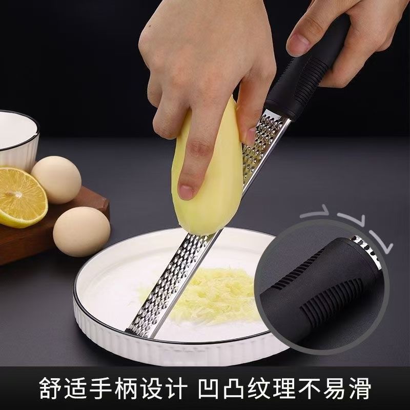 Grater, cheese peeling knife, Japanese cheese and lemon peel shavings grater, a shavings wonder, made of stainless steel Specification drawing