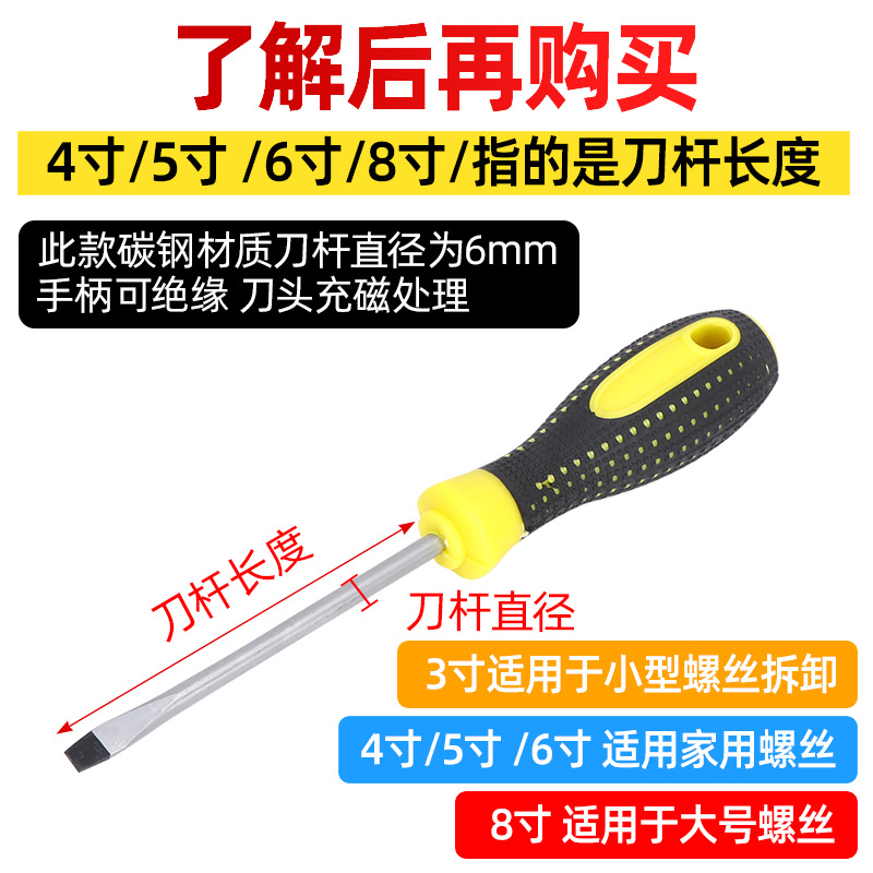 Full Sky Star screwdriver manual labor-saving repair screw screwdriver, flat-head cross household screwdriver, magnetic screwdriver manufacturer details Picture