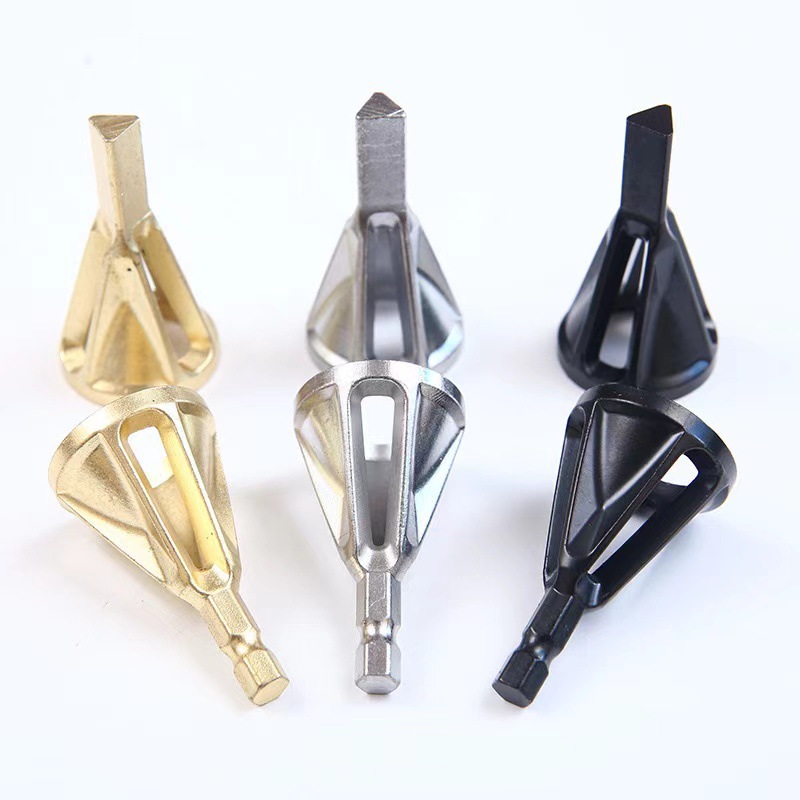 Cross-border new type deburring external chamfering tool, triangular handle, hexagonal handle, chuck, electric drill, chamfering tool, corner grinding and trimming tool details Picture