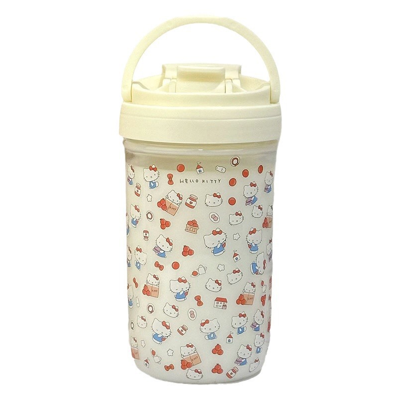 New InS-style cute sticker girls' straw cup, portable large-capacity home cup for easy use Item Picture