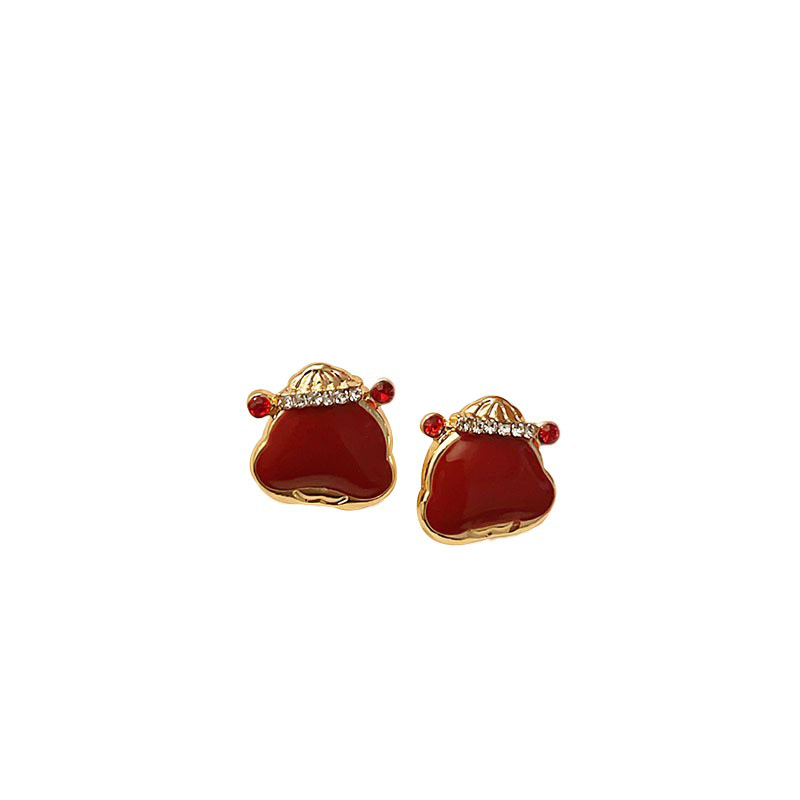 New Year red stud earrings for women, 2025 New Style bestsellers, high-end earrings, festive and elegant Chinese-style earrings Item Picture