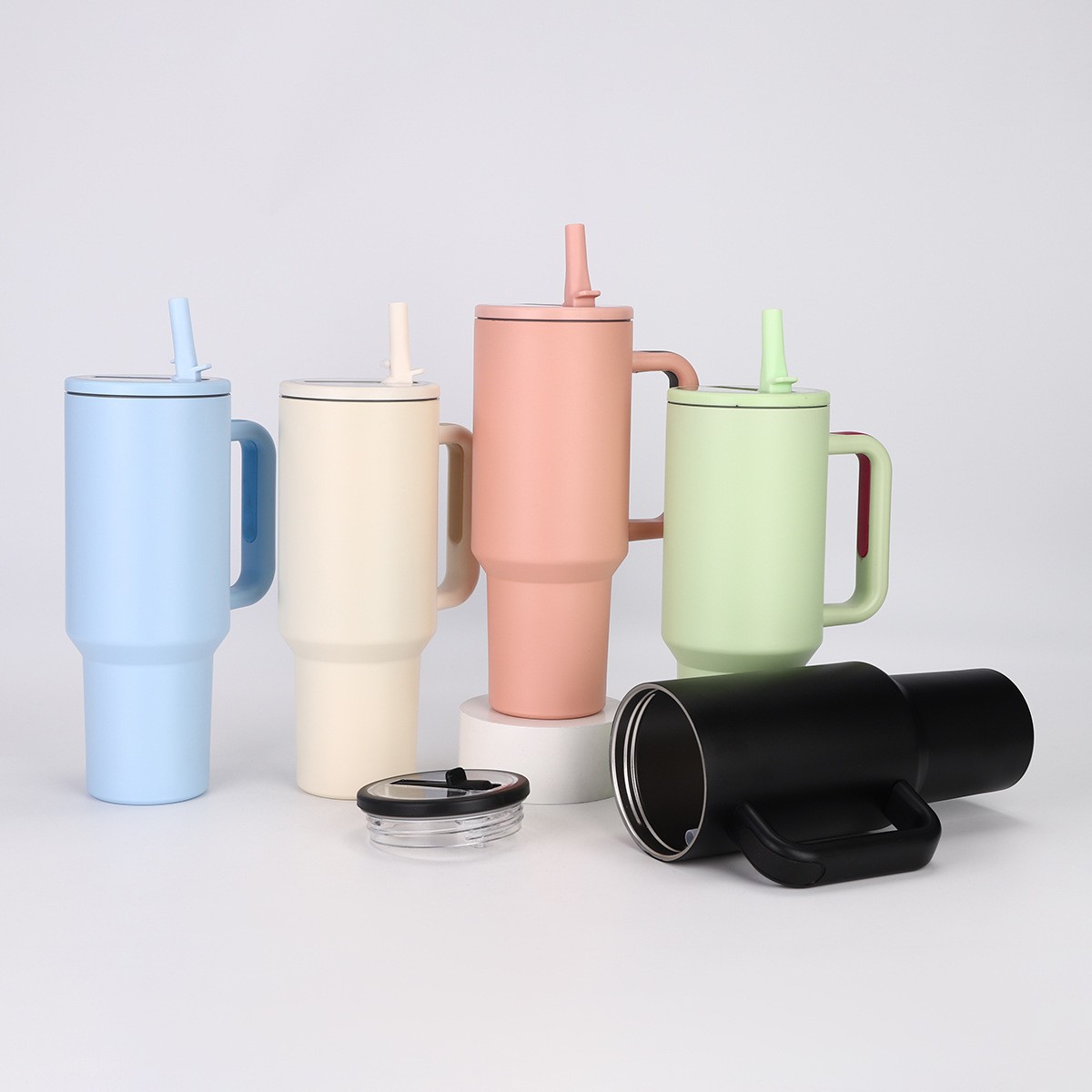 Stainless steel insulated cup, large-capacity anti-drop straw cup, portable 40oz ice cup for both men and women at home details Picture