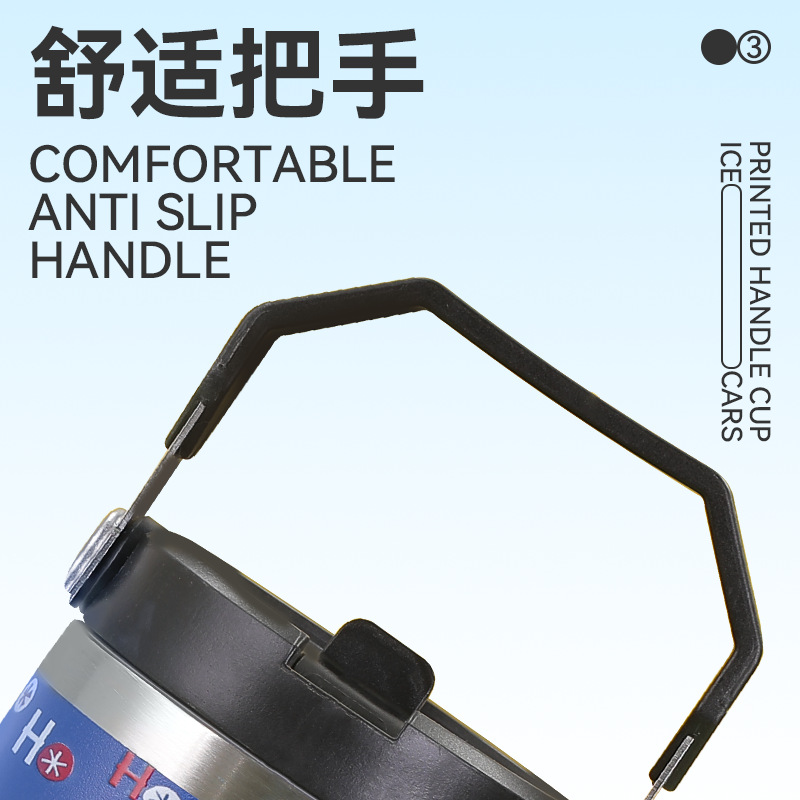 Creative new 304 stainless steel insulated cup, Christmas patterned hand-held ice cup, high appearance level outdoor car cup Specification drawing