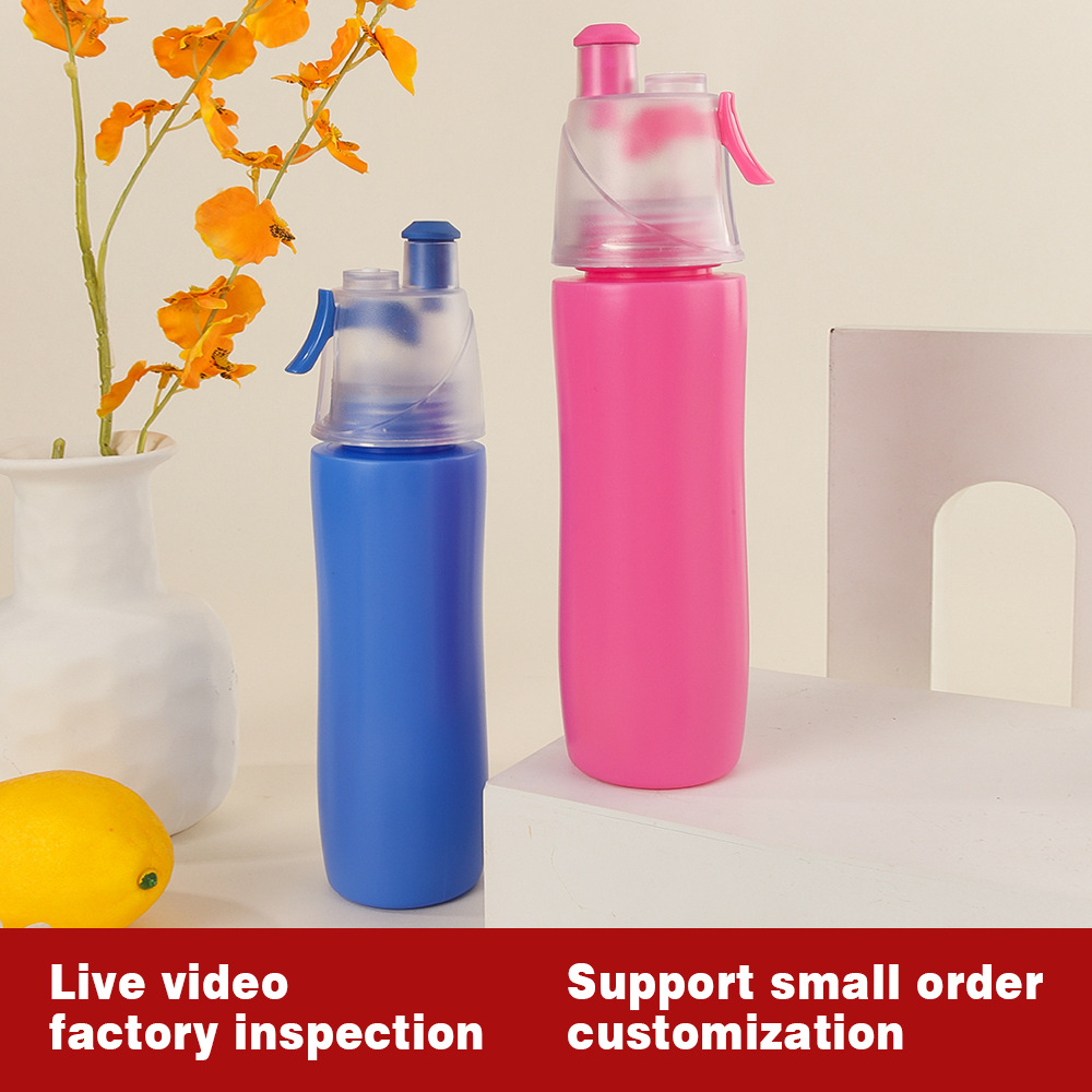 pe sports spray water bottle, outdoor sports spray cup, single-layer large-capacity cycling water cup, bicycle squeeze cup details Picture