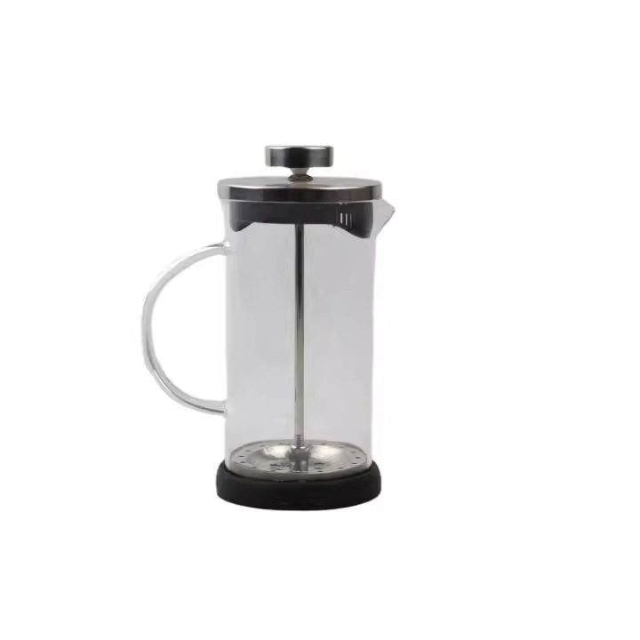 Glass handle French press, household French filter press, heat-resistant high borosilicate coffee pot, American utensils, glass measuring cup Item Picture