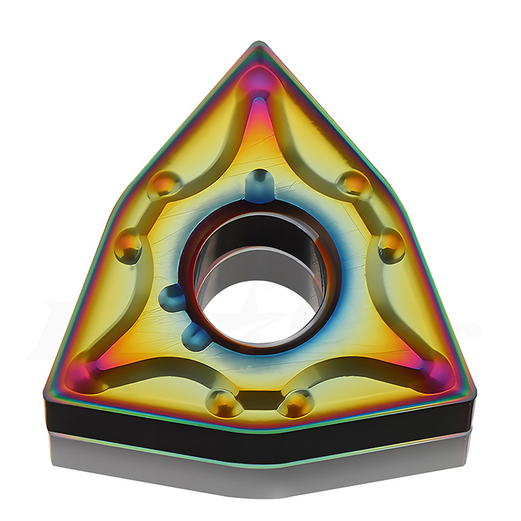 The outer circle and inner hole of the seven-color alloy CNC blade turning tool grains are WNMG, TNMG, CN/VNMG, DC/TCMT, CCMT Item Picture