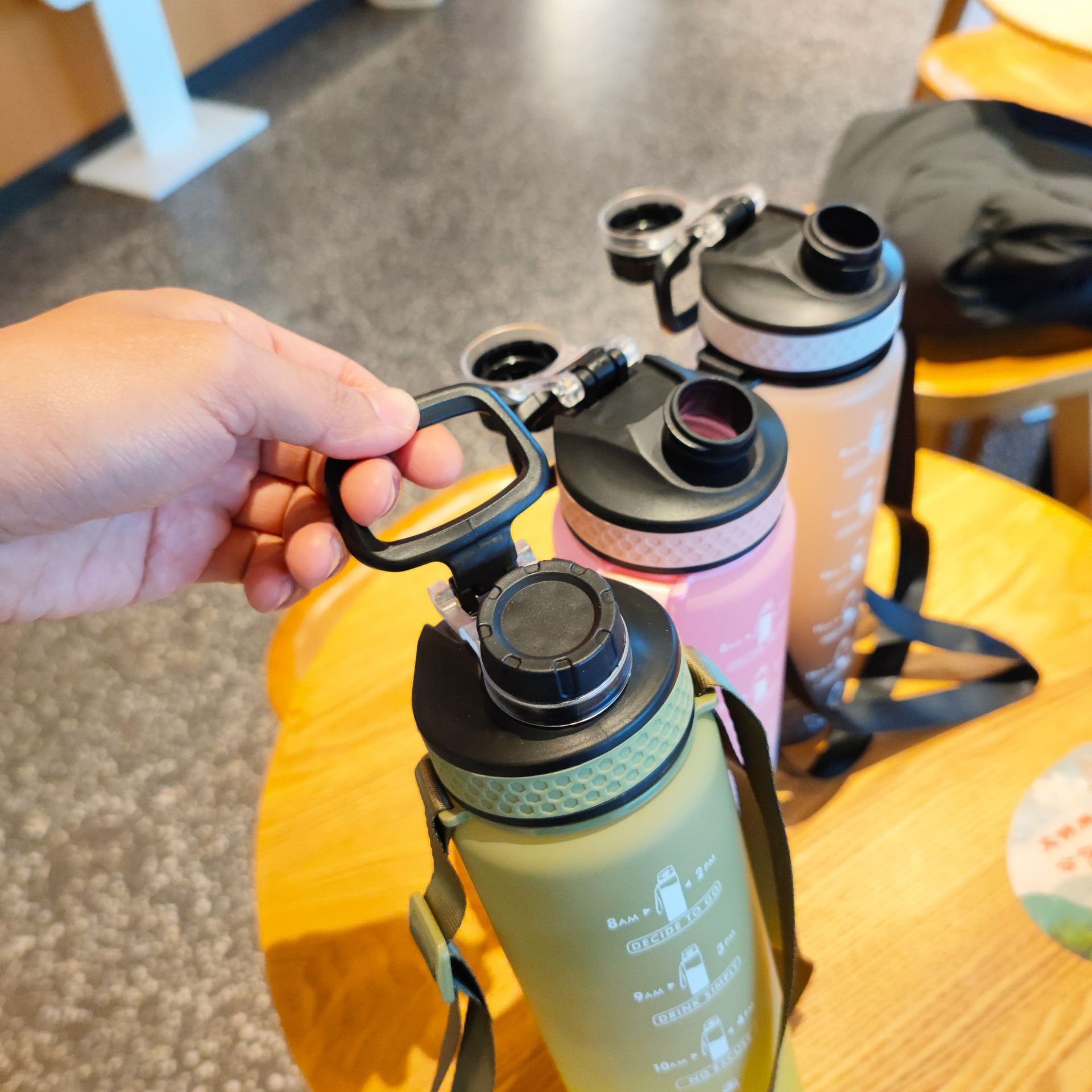 Space cup, plastic direct drinking cup, outdoor sports strap, male and female students, adult portable water cup, tea strainer, Amazon details Picture