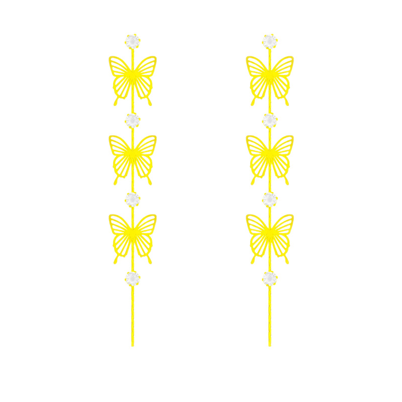 Korean style long earrings design sense, niche Internet celebrity fashion, versatile and slimming earrings, butterfly tassel earrings for women Item Picture