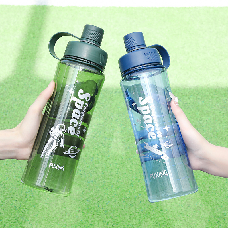 Fuxing Super Large Capacity sports water bottle, outdoor portable plastic cup, anti-drop and leak-proof, direct drinking space cup, portable cup full figure