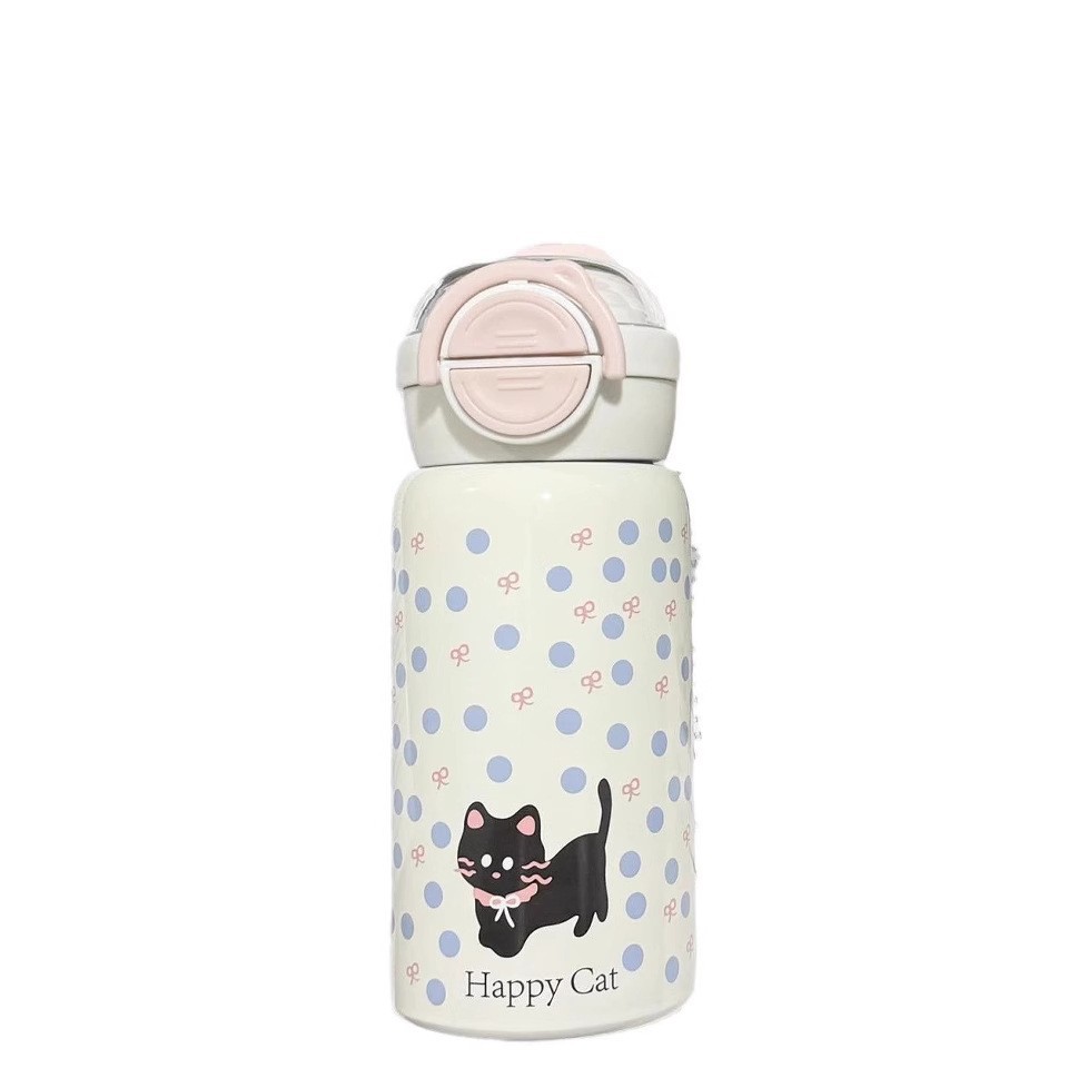 High appearance level straw double drinking cup, large capacity new stainless steel 2024 insulated cup, girls' school student cup Item Picture