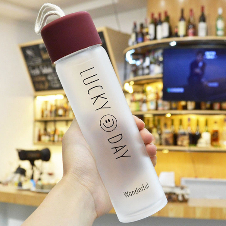 Frosted smiling face hemp rope cup, creative portable and casual glass cup, opening small gift advertising cup, printed LOGO wholesale details Picture