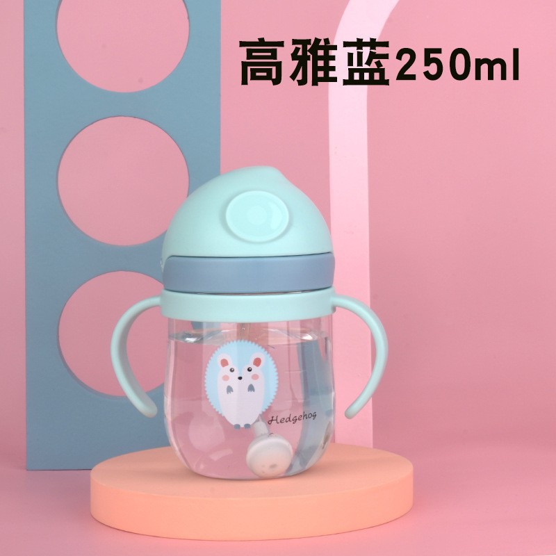 Children's straw cup, leak-proof and choking prevention, baby drinking cup, large baby drinking cup, baby bottle, dual-purpose for carrying when going out details Picture