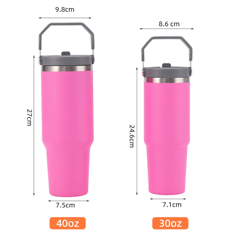 Customized 30oz portable car cup with handle, stainless steel insulated cup, large-capacity ice cup, portable car water cup details Picture