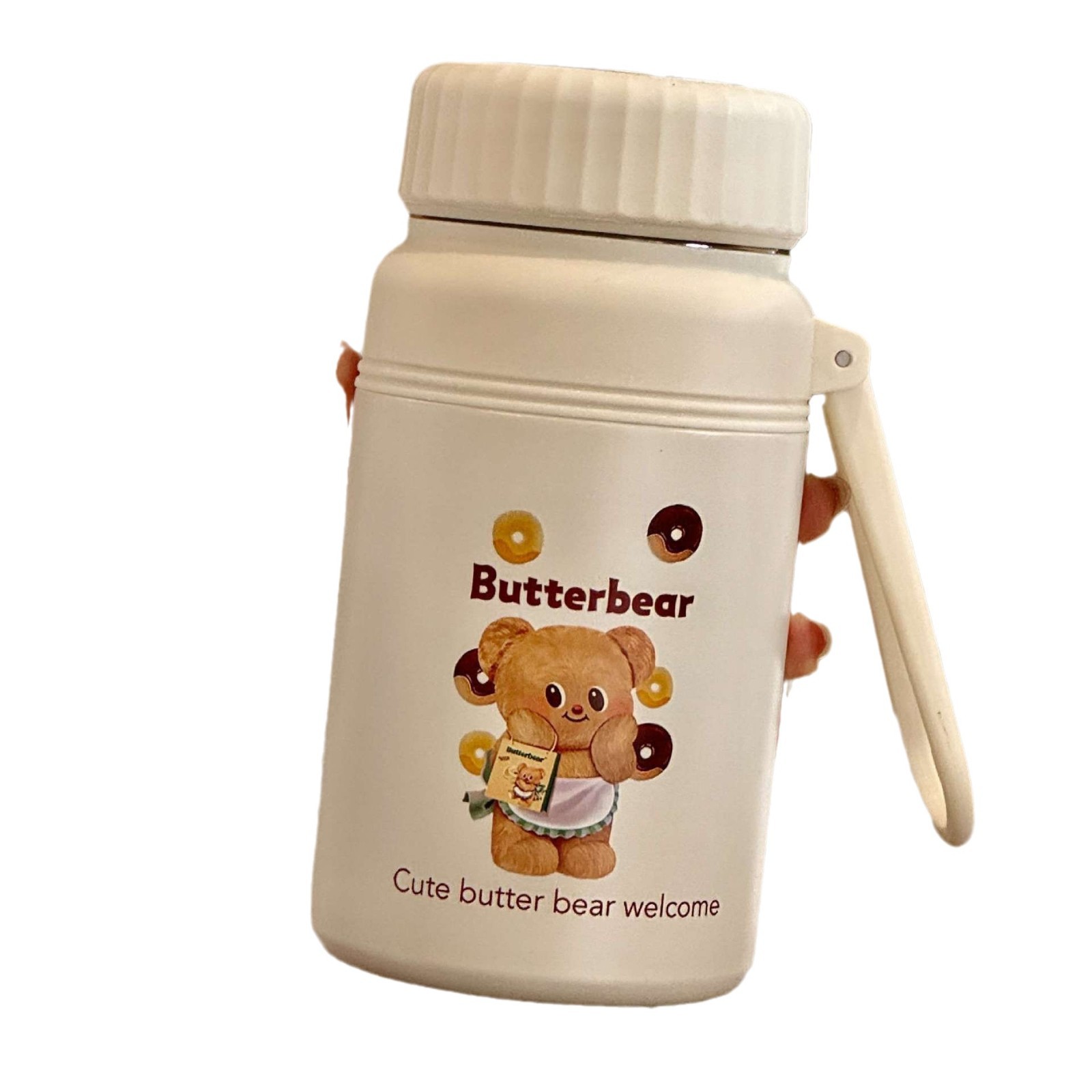 2024 New Butter Bear Insulated Cup, student stainless steel, high appearance level, portable and cute, girls' straw coffee cup Item Picture