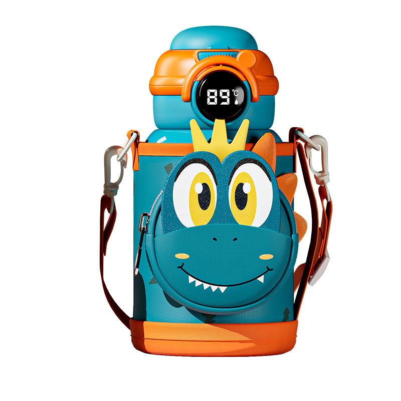 Smart children's insulated cup, 316 stainless steel, cartoon and cute, with cup sleeve, children's water cup, straw cup, high appearance level Item Picture