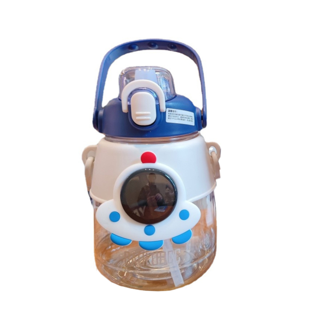 Cute big-bellied cup astronaut student cute Instagram water bottle Portable outdoor large-capacity plastic straw cup Item Picture