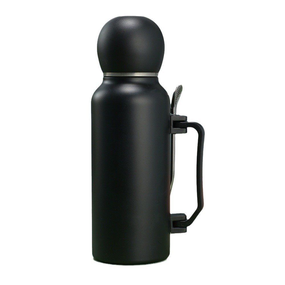 New cross-border football cup, outdoor sports convenient water cup, stirring straw spoon, 304 stainless steel insulated cup and kettle Item Picture