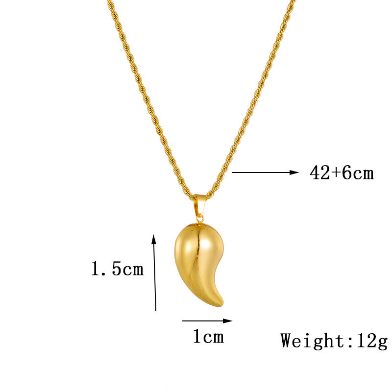 European and American fashionable and individual design retro punk metal titanium steel twist chain water drop pendant necklace Application Scenario