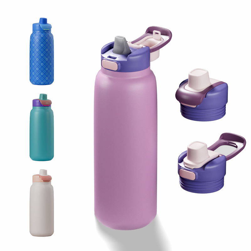 Cross-border new private mold products: 304 stainless steel insulated water cup, personalized hidden handle sports water cup Specification drawing