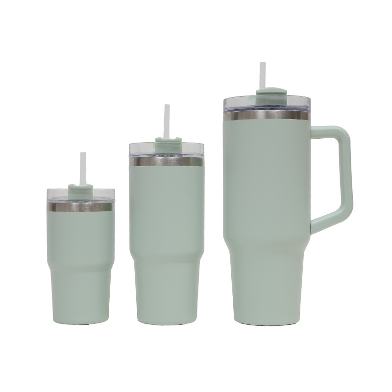 Cross-border bestseller 304 stainless steel Ice King car Cup three-piece set, large-capacity outdoor sports insulated cup Specification drawing