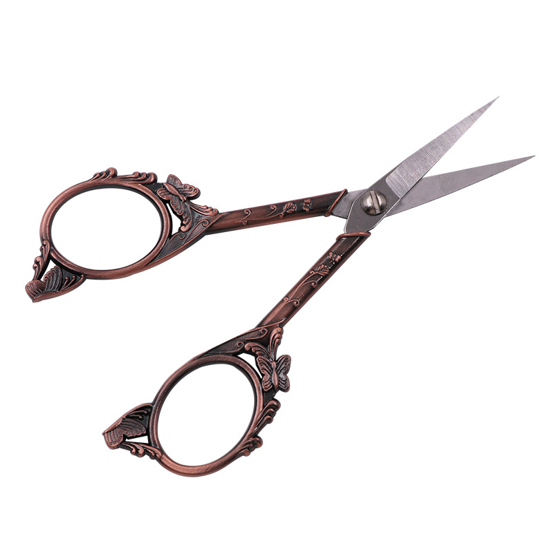Retro butterfly scissors, stainless steel scissors, daily household scissors, tailor's fabric cutting, thread end cutting, beauty scissors Item Picture