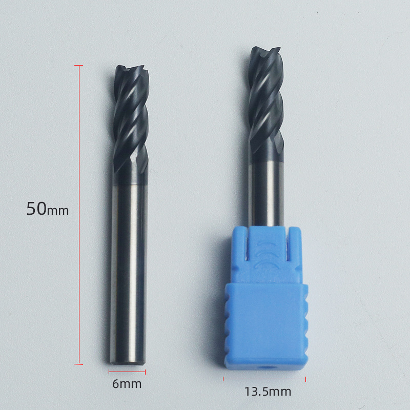 Coated cemented carbide tungsten steel four-edge milling cutter 45-degree Yunbei supply details Picture