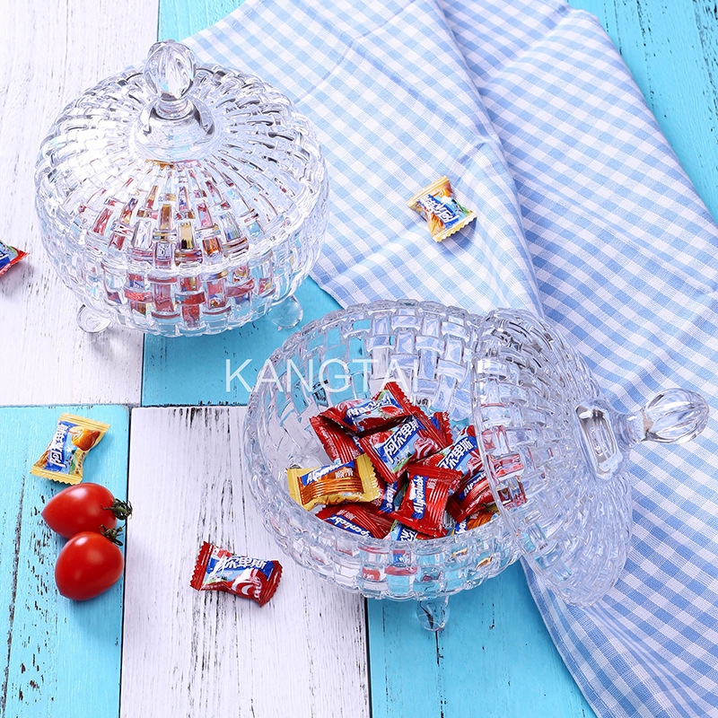 Lizun Creative Bamboo Sugar Jar, hotel home, lobby, KTV decoration, glass candy cup, coffee rock sugar jar full figure