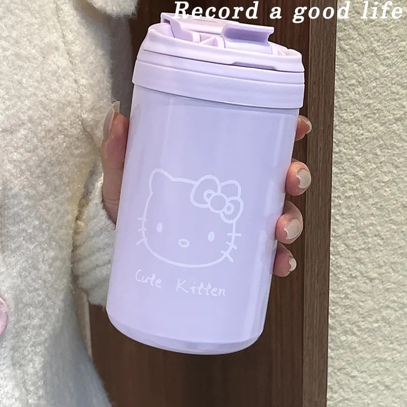 High appearance level, cute ins style, high-temperature resistant water cup, large capacity straw cup, 304 stainless steel insulated cup for girls details Picture