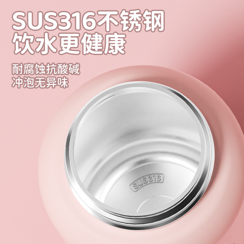 316 Children's insulated cup, smart silicone sleeve straw cup, cartoon and cute, primary school students' school water cup, high appearance level Application Scenario