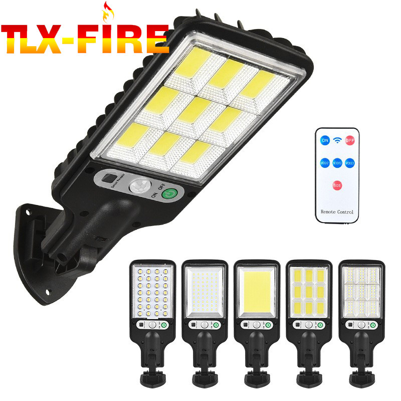 Outdoor LED solar wall lamps, human-sensing garden lamps, household wall lighting, remote control street lamps full figure