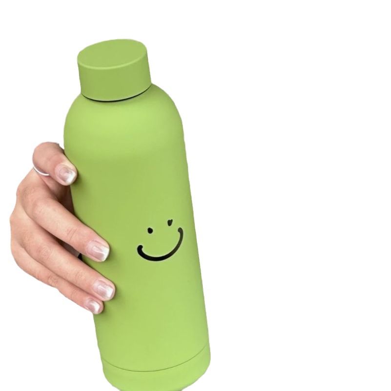 New Korean style simple smile 304 stainless steel insulated cup, portable for home and outdoor use, student personal leisure insulated cup Item Picture