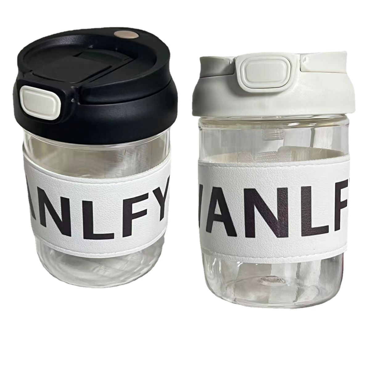 The new high-end double-spout plastic cup is heat-resistant and anti-scald, with a cold and elegant style for girls. It is a portable drinking cup with a high appearance level Item Picture