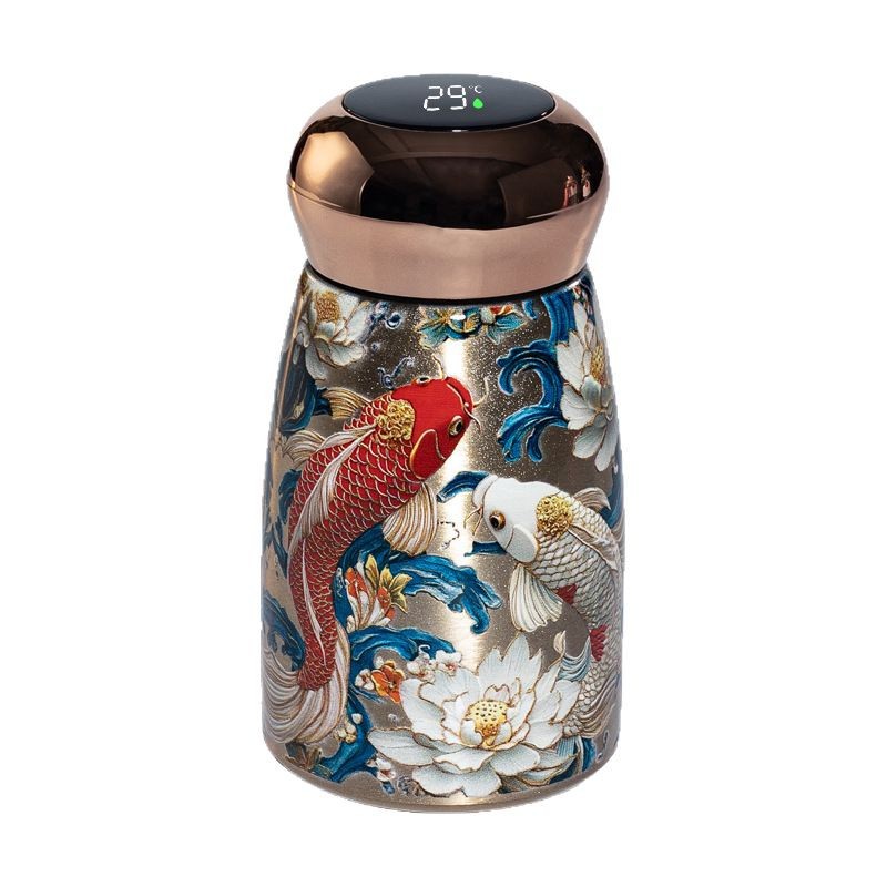 New high-appearation-level small-capacity portable water cup, national trend mini 316 women's insulated cup, national style ceramic inner liner cup Item Picture