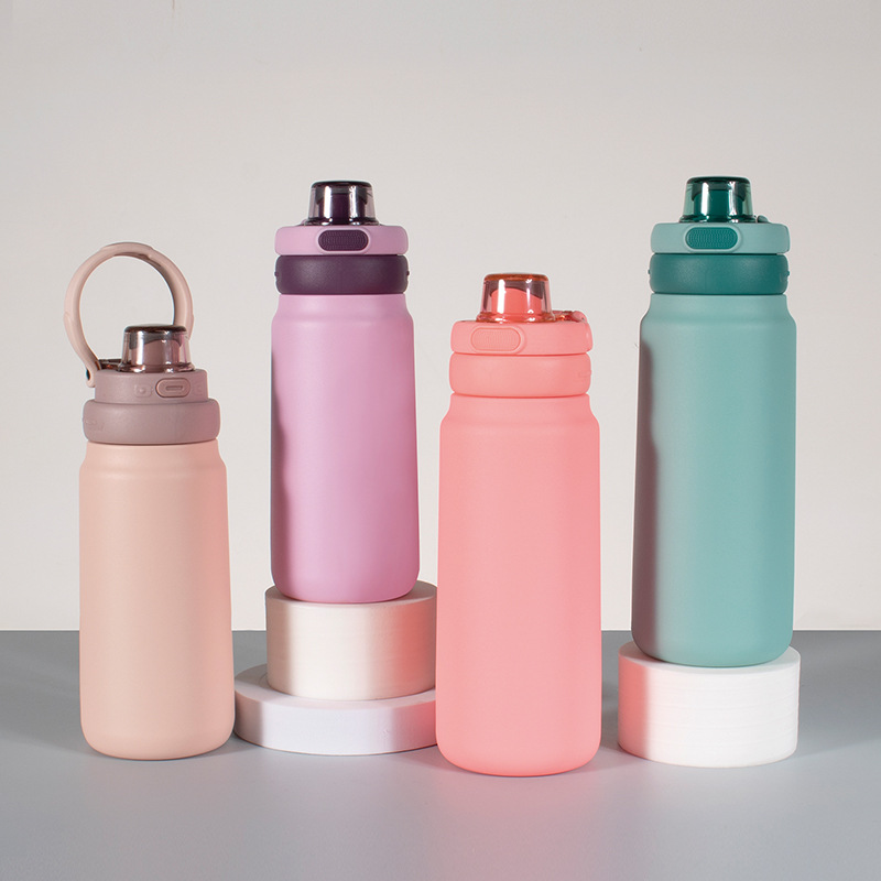 Wholesale of 316 stainless steel vacuum insulated cups, household portable straw water cups, outdoor large-capacity sports water bottles full figure