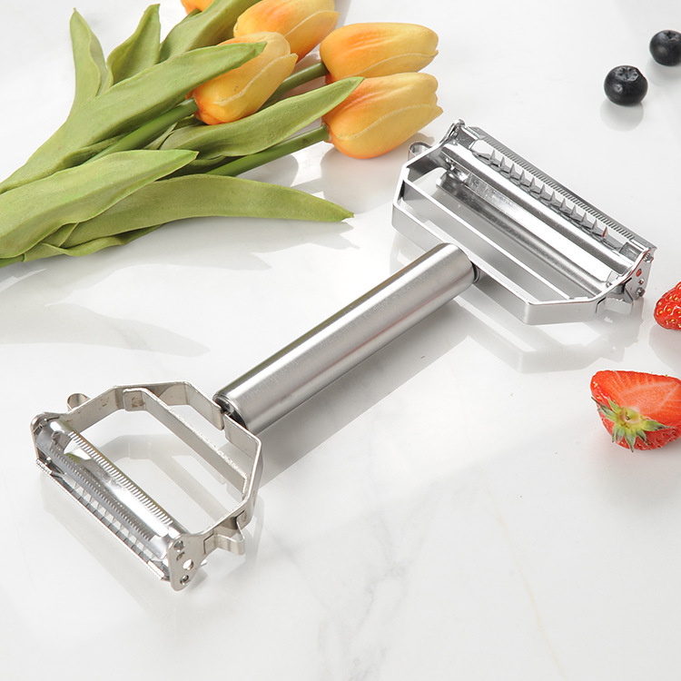 Stainless steel peeler, potato peeler, apple peeler, three-in-one carrot, cucumber and vegetable grater, peeler knife details Picture