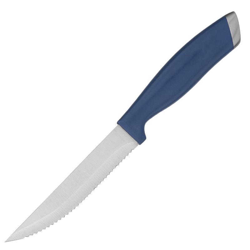 American serrated stainless steel steak knife and fork, two sets of tableware, complete set of steak knife, sharp, household single steel head steak knife Item Picture