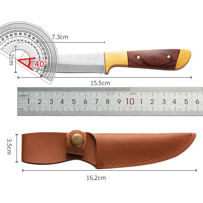 Inner Mongolia hand-held meat knife, household meat cutting knife, sharp mini fruit knife, meat cutting table knife, outdoor camping knife Specification drawing