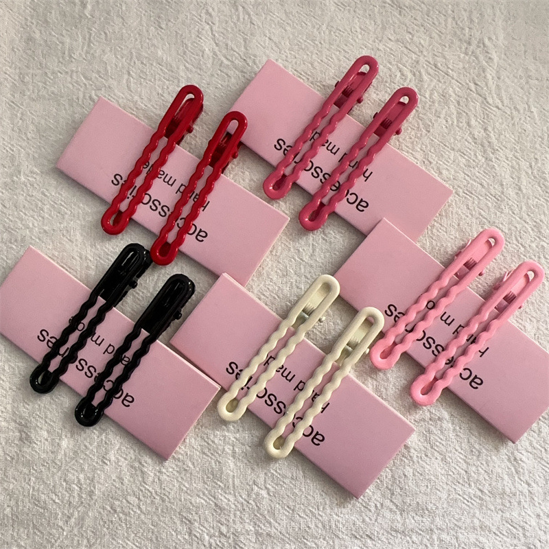 Candy-colored, seamless duckbill clip, broken hair clip, female forehead one-line bangs clip, side clip headwear, back of the head hair clip full figure
