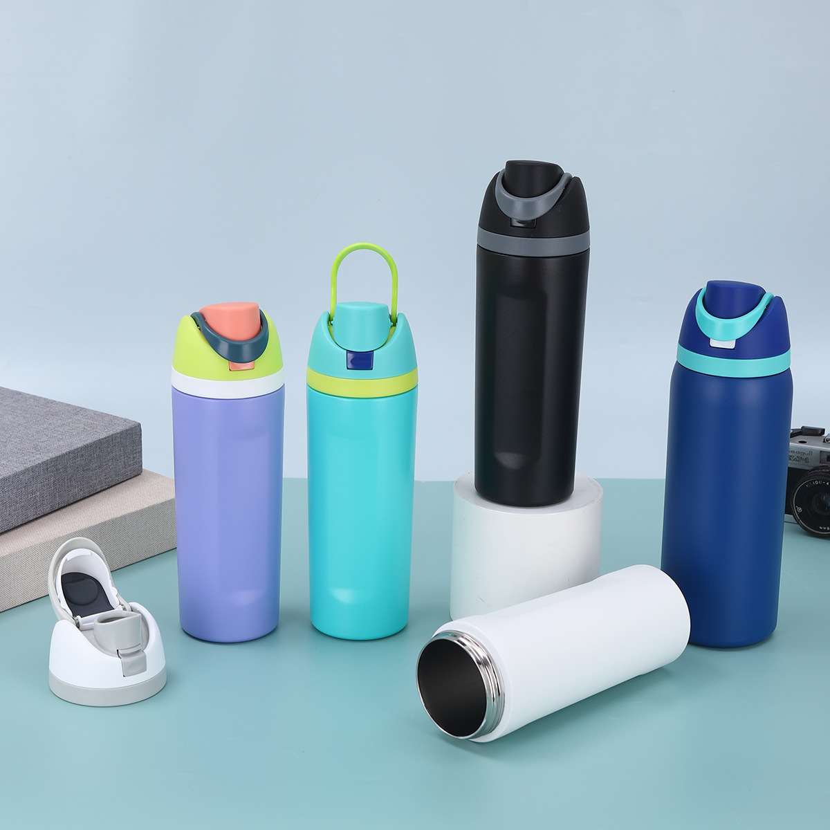 Cross-border owala same style sports water cup, 304 stainless steel insulated cup, outdoor portable large-capacity sports water bottle Specification drawing
