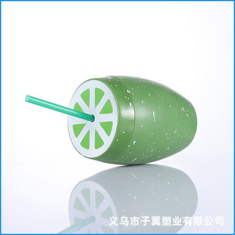Factory wholesale of PP material plastic straw cups in stock, large-capacity water cups with straws, entire watermelon straw cups Specification drawing