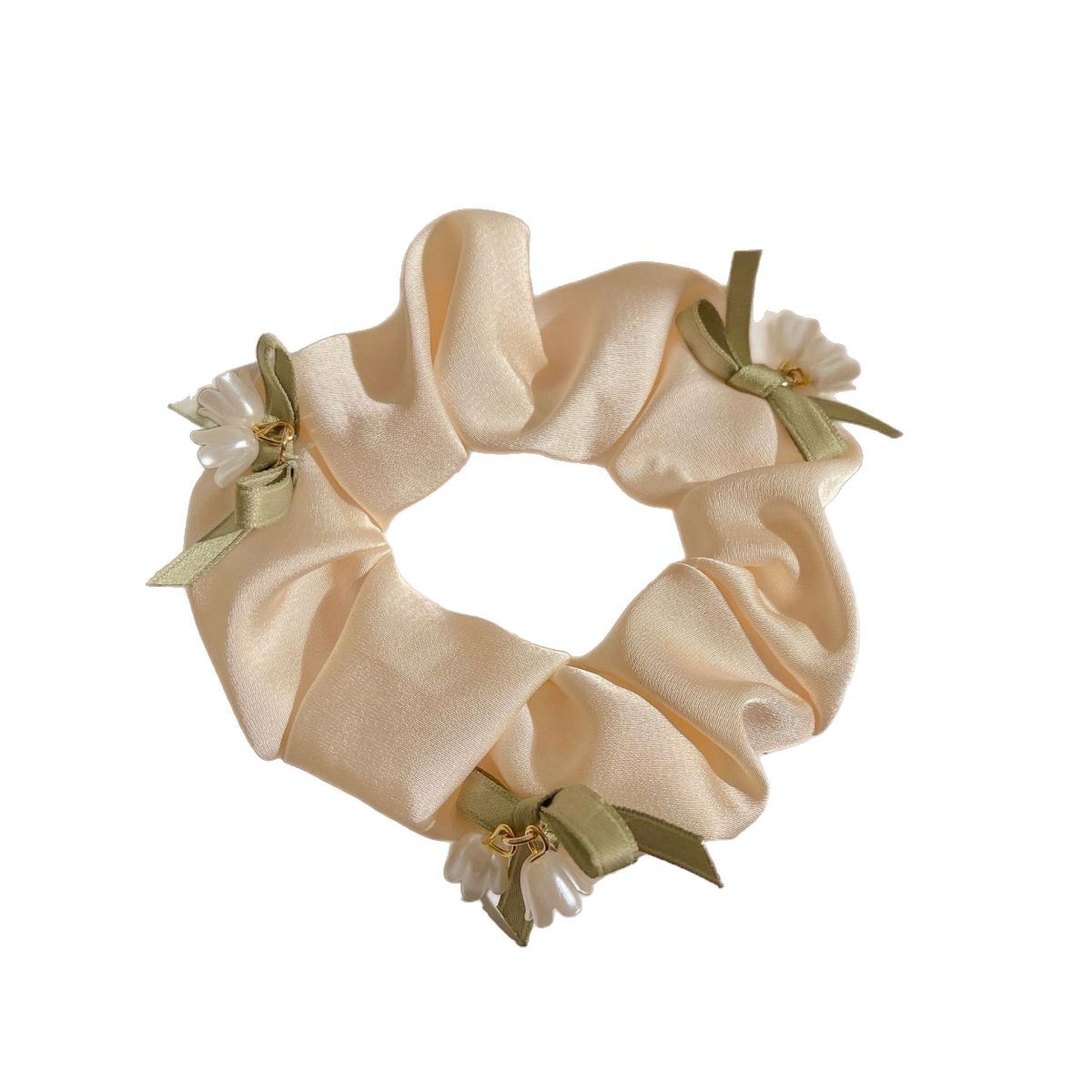 Lily of the valley hair tie, hair band tie, hair accessory, high appearance level hair accessory, fresh and light forewood-style large intestine hair band accessory Item Picture