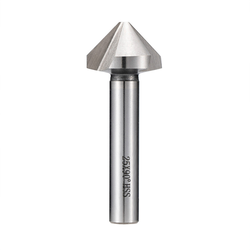 90-degree straight handle single-edge three-edge chamfering tool for deburring, countersunk drill bit, high-speed steel chamfering tool, oblique inner hole trimming Item Picture